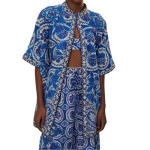 Farm Rio Blue Tule Dream Shirt